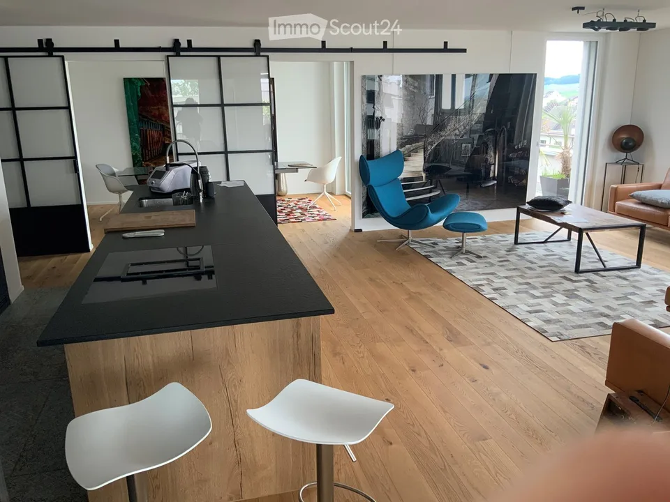 RIVAGE: Bottighofen Attic Apartment MODERN, WITH Lake View and 2*30m2 Terrace