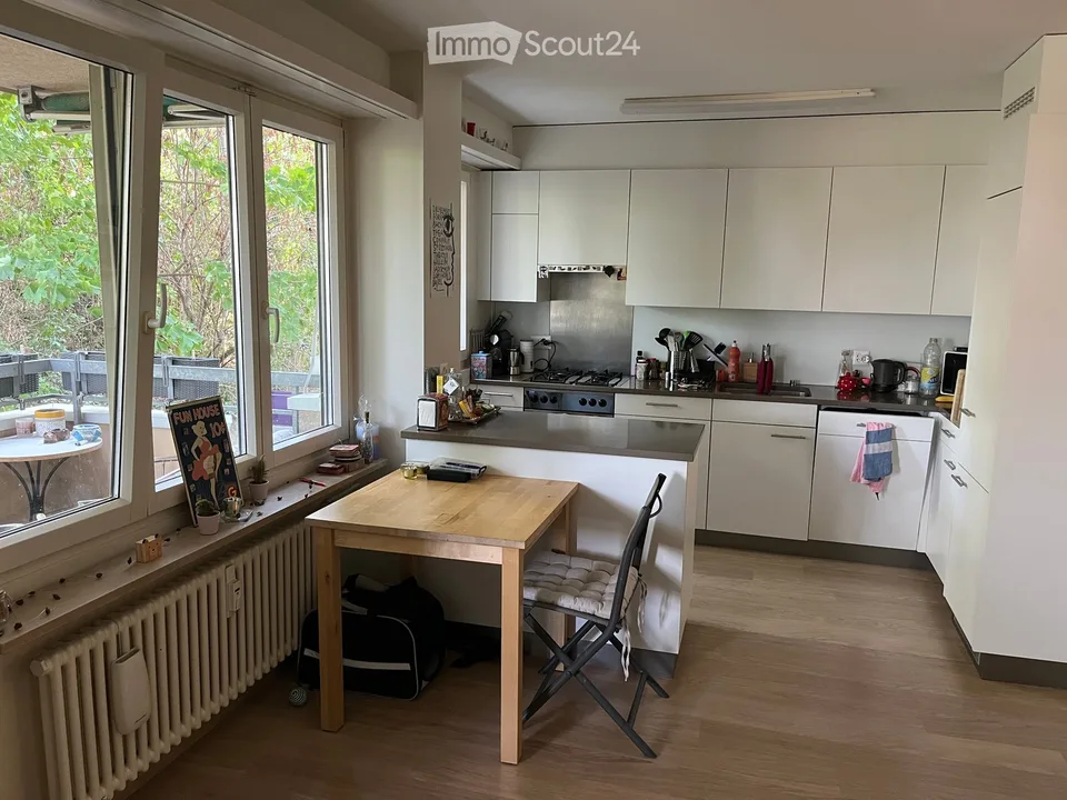 Helle und grosszügig geschnittene 3-Zimmer-Wohnung mit Balkon und schöner Aussicht in Birsfelden