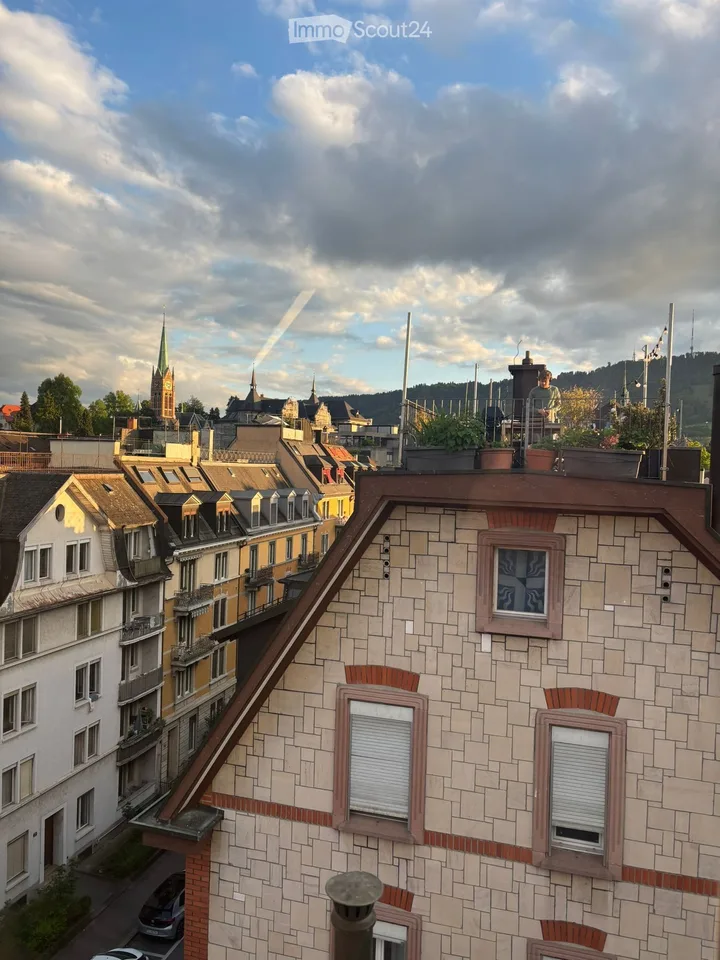 Helles und charmantes möbliertes 2.5-Zimmer-Dachapartment mit schöner Aussicht auf den Uetliberg