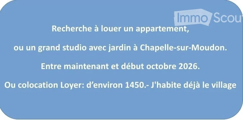Recherche à Louer appartement à Chapelle-sur-Moudon, environ