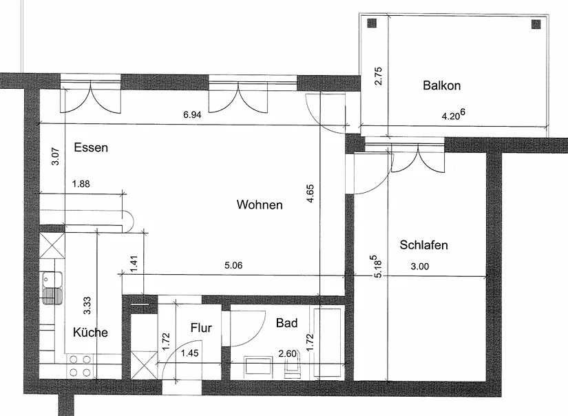 2.5 room apartment with plenty of light and greenery