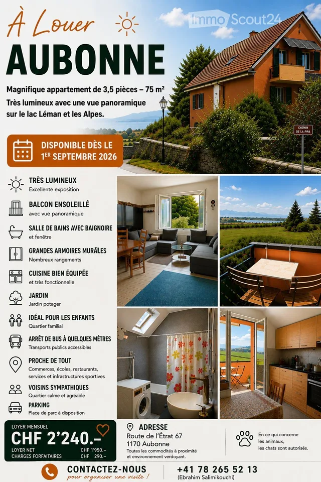 Wohnung mit 3,5 Zimmern, Aubonne
