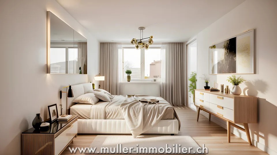 Schönes 3,5-Zimmer-Apartment mit Balkon auf dem Land