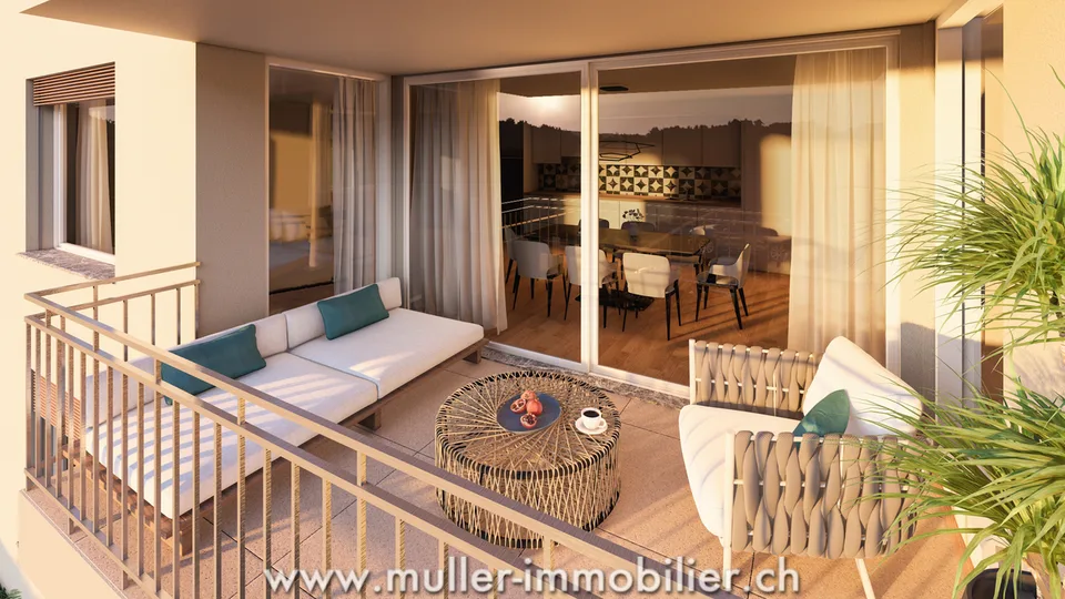 Schönes 3,5-Zimmer-Apartment mit Balkon auf dem Land