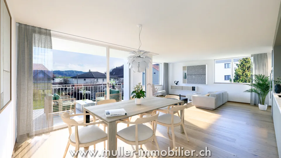 Schönes 3,5-Zimmer-Apartment mit Balkon auf dem Land