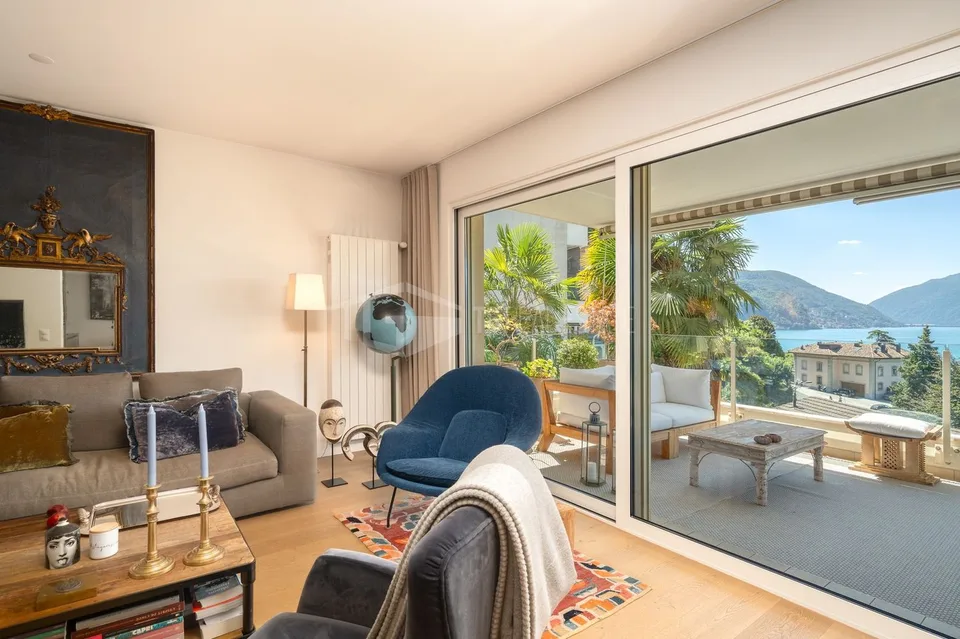 Elegante zeitgenössische Architektur mit Seeblick in Castagnola. 3,5 Zimmer