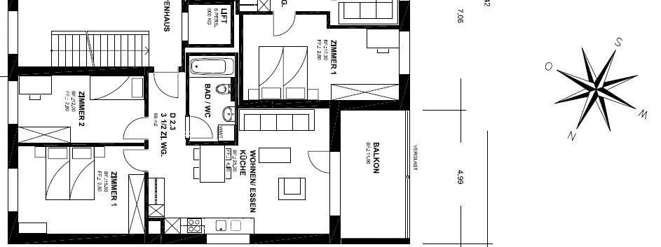 Moderne 3.5-Zimmer-Wohnung mit grosszügigem Balkon in Wetzikon