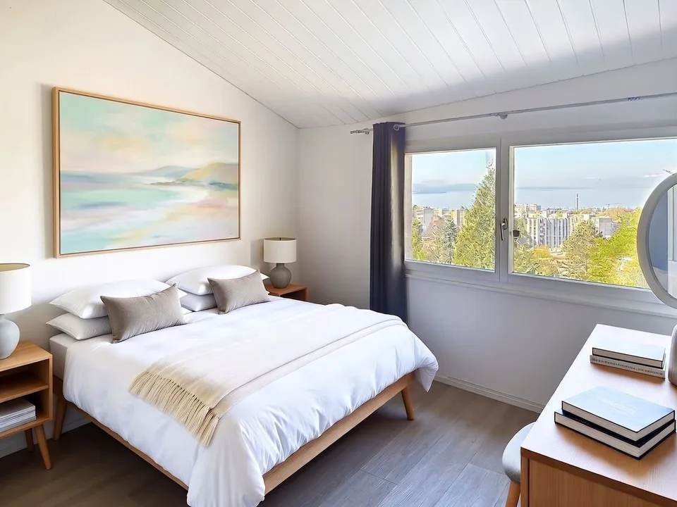 Élégance contemporaine avec vue panoramique sur le Léman