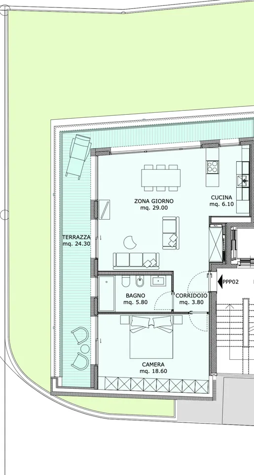 Appartement moderne et spacieux de 2.5 pièces avec grande terrasse à Canobbio