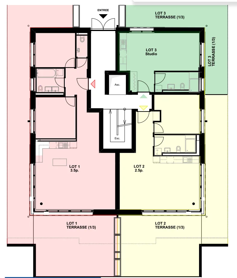 Charming Chalet, South Terrace 44 m² and Unobstructed Alpine View _ LOT 1: A Rare 3.5-Room Apartment
