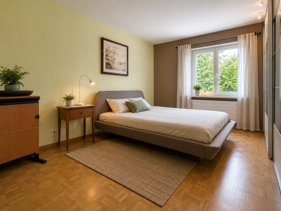 Gemütliche Villa im Erdgeschoss mit herrlichem Blick auf die Berge und die Dents-du-Midi