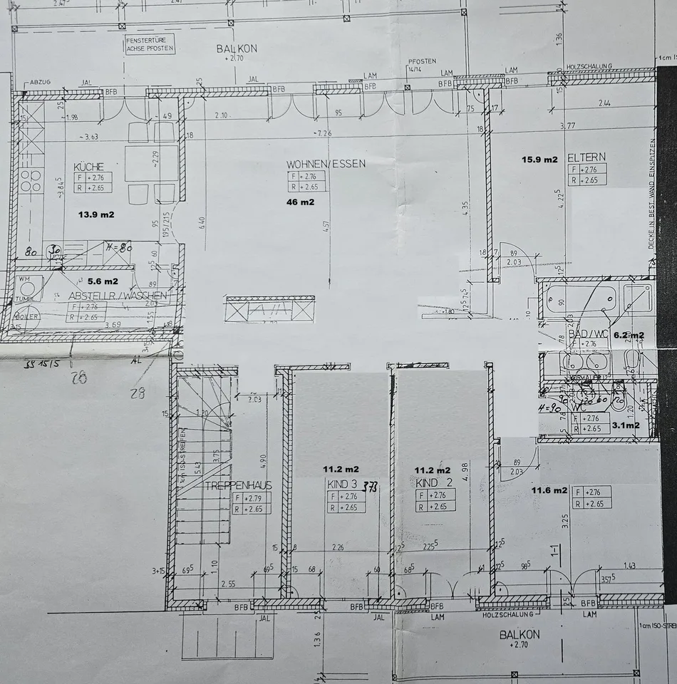 Gepflegte 5.5-Zimmer-Wohnung mit Balkon und schöner Aussicht in Zurzach-Böbikon
