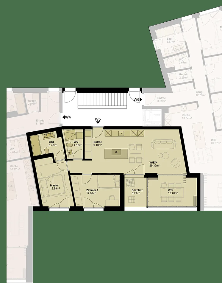 Exklusive Geschosswohnung mit hoher Energieeffizienz und unverbaubarer Aussicht. Neue Preise! - W5