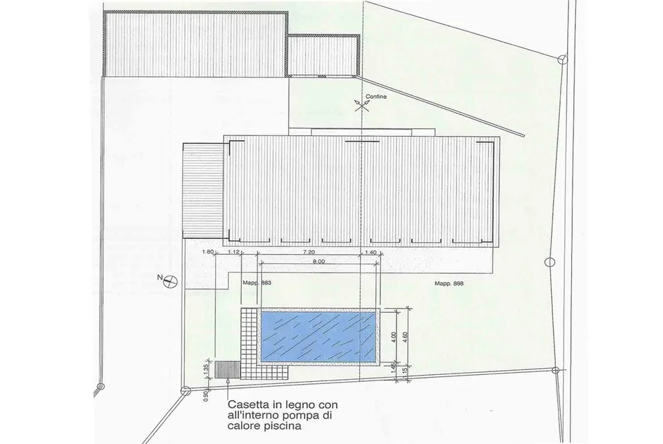 Zweifamilienhaus mit 8,5 Zimmern, Swimmingpool und Grundstück in Melano
