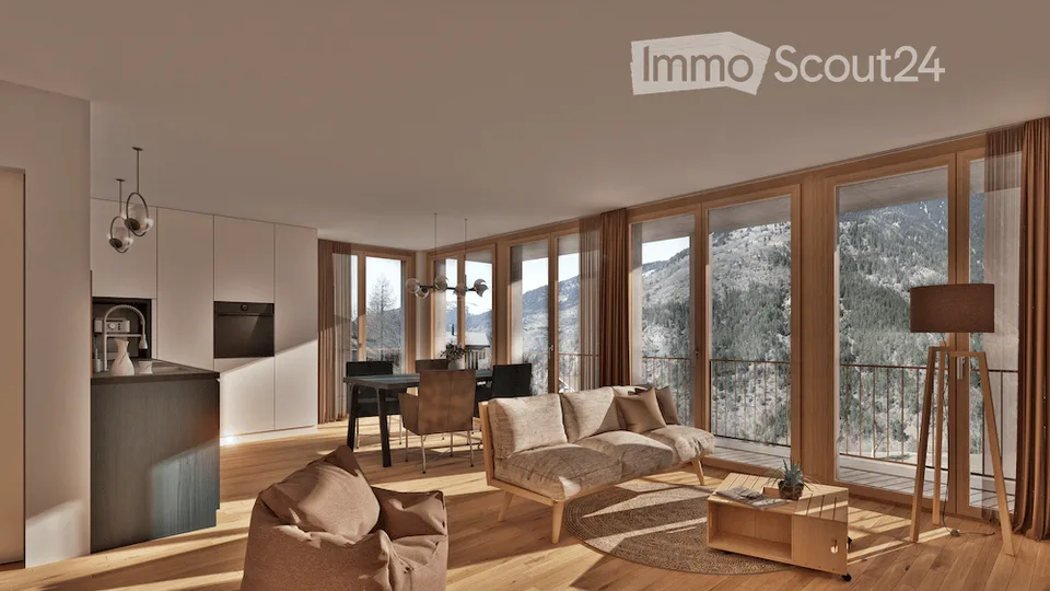 Newly built apartments (2.5 rooms, 3.5 rooms, and single-family homes) with mountain views in Grengiols from CHF 390,000 - 30 minutes from Visp
