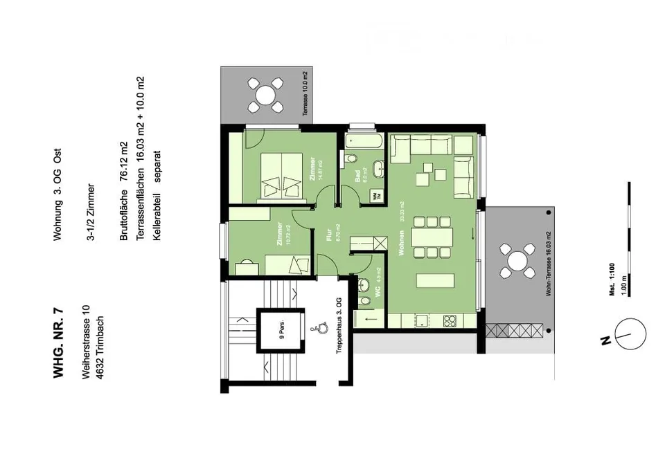 Appartement 3.5 pièces à Trimbach