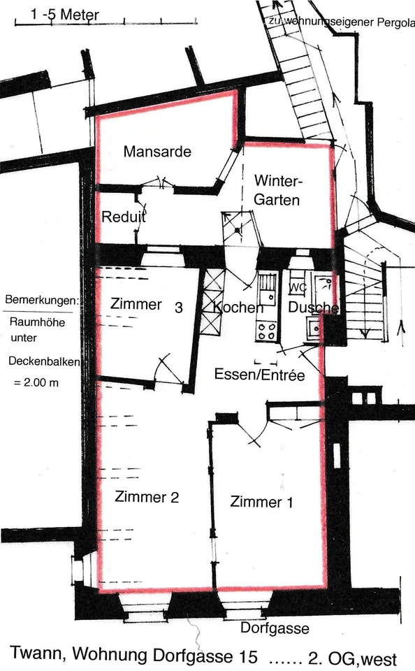 Charming apartment between Dorfgasse and Rebberg (3.5 rooms plus attic, winter garden, garden seat)
