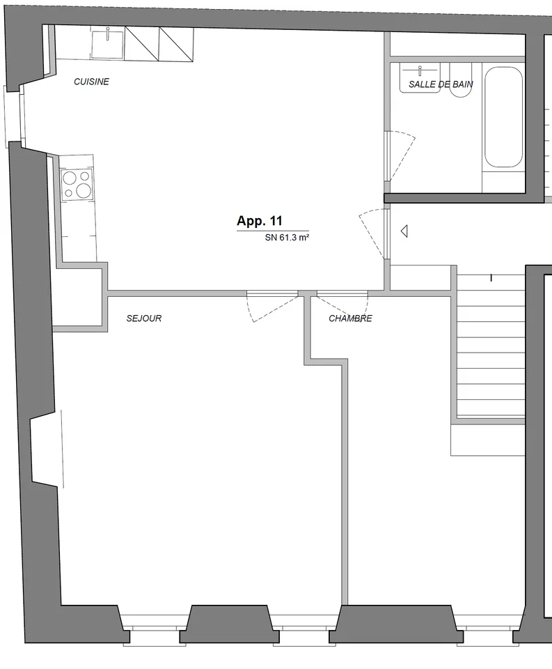 Zu vermieten, 2,5-Zimmer-Wohnung in Aclens - sofort verfügbar