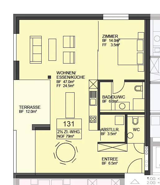 zentrale und moderne 2½-Zimmer-Wohnung