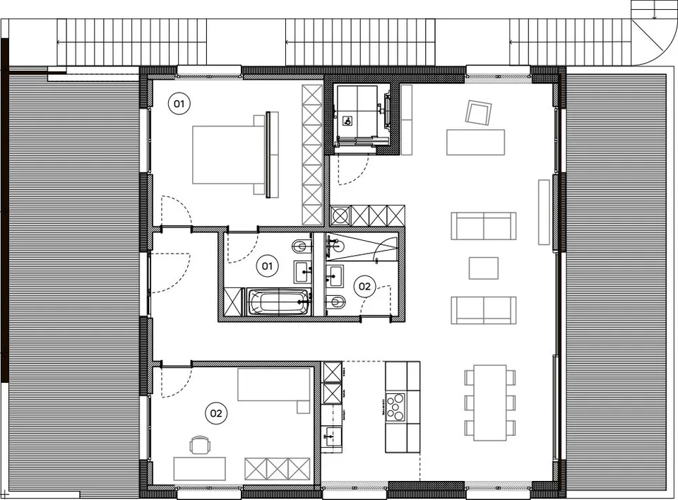 Appartamento in attico di 3,5 locali con 74 m² di terrazze e vista sul lago – privacy esclusiva a Kriens