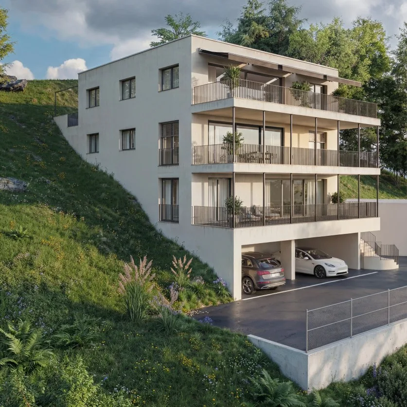 3.5-Zimmer-Attikawohnung mit 74 m² Terrassen und Seesicht – exklusive Privatsphäre in Kriens