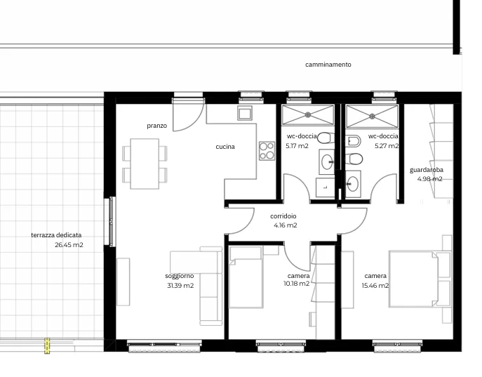 NEW 3.5 ROOM APARTMENT UNDER CONSTRUCTION WITH LARGE TERRACE IN BALERNA
