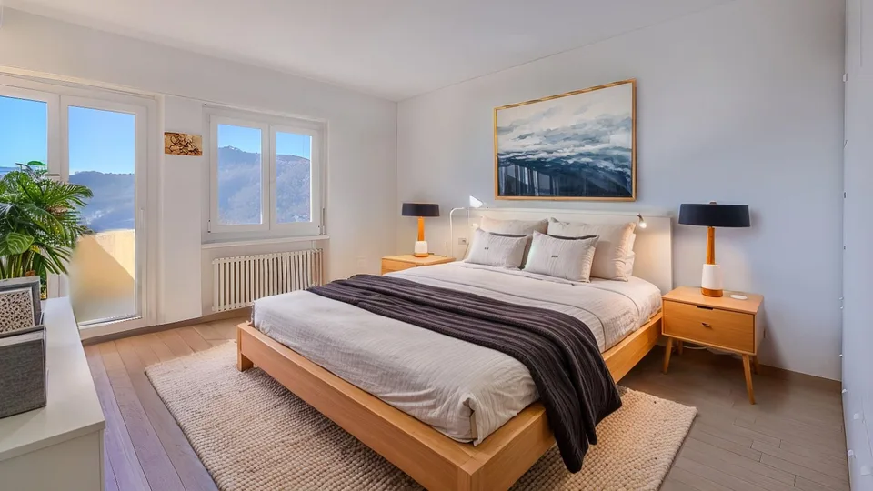 SPACIOUS 4.5-ROOM APARTMENT WITH PANORAMIC VIEW IN A GREEN AREA IN CADRO