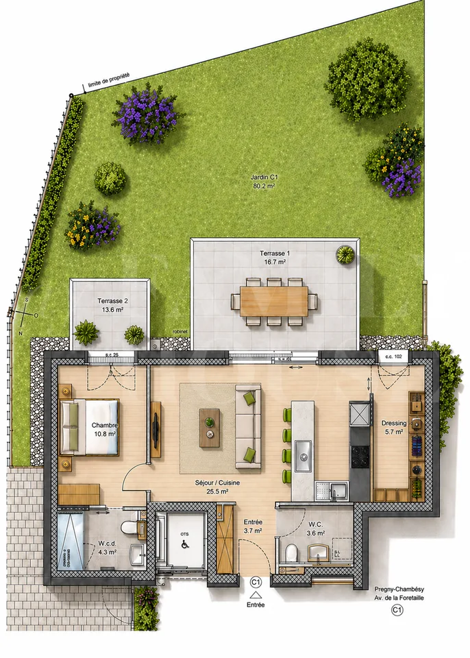 CASATAX: Brand new apartment for sale on the ground floor and just a stone's throw from the International Organizations