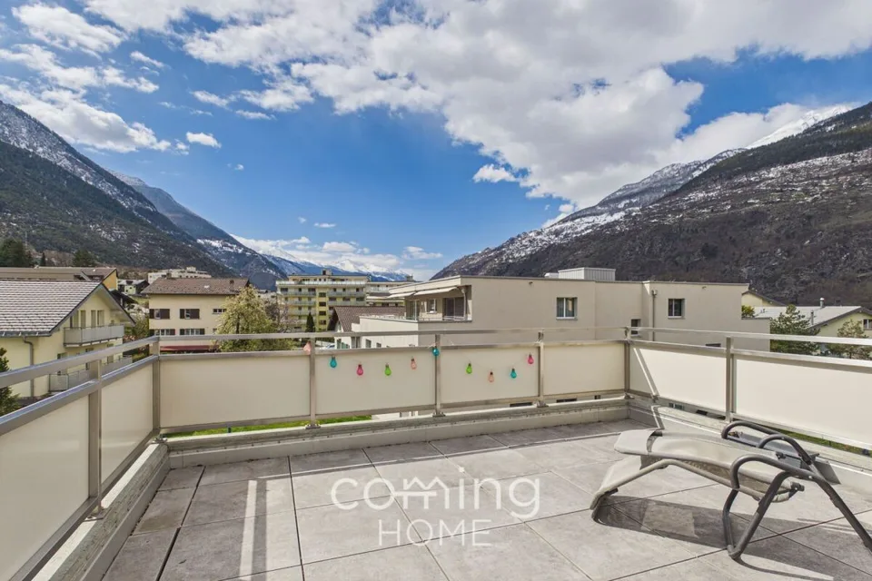 4.5-room penthouse flat in Brig-Glis - spacious terrace, Minergie-A certification, panoramic Alpine views
