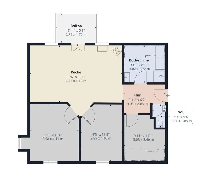 Helle & moderne 4.5-Zimmer-Dachwohnung mit Balkon in Thörigen