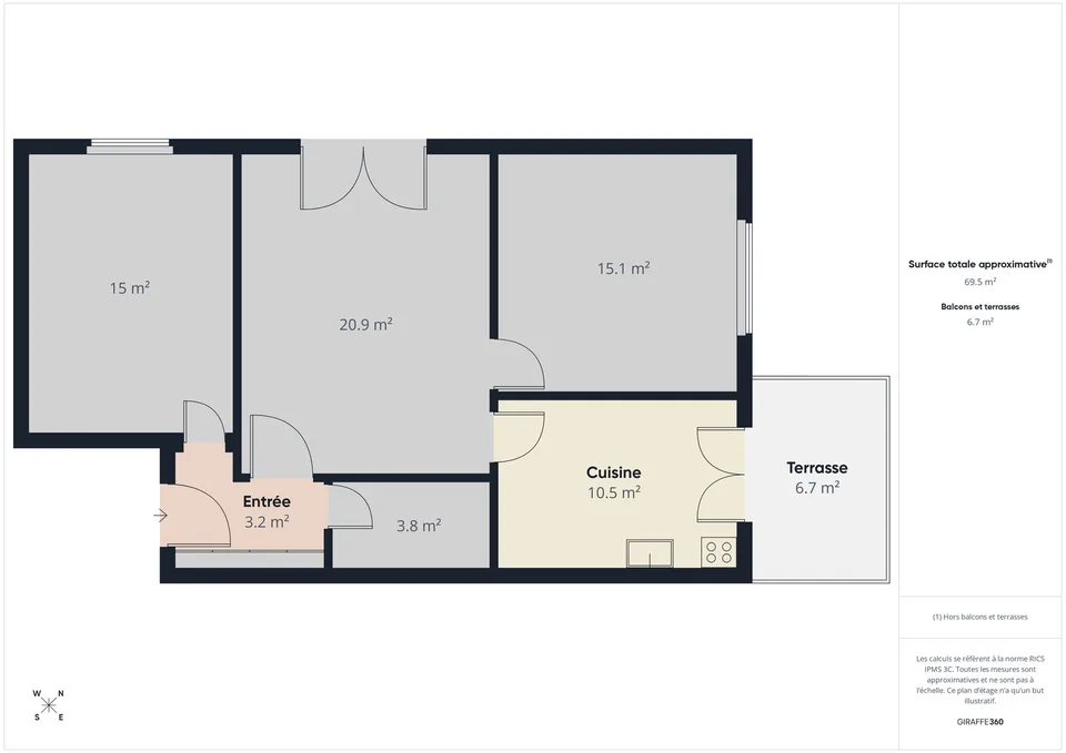 Bel appartement de 3.5 pièces avec balcon à Boécourt