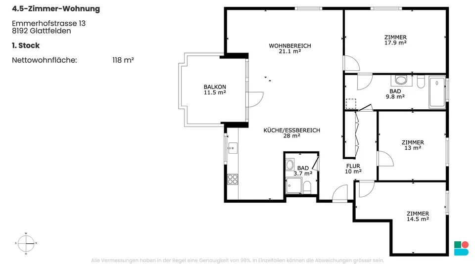 Elegant 4.5-room apartment with great attention to detail in Glattfelden