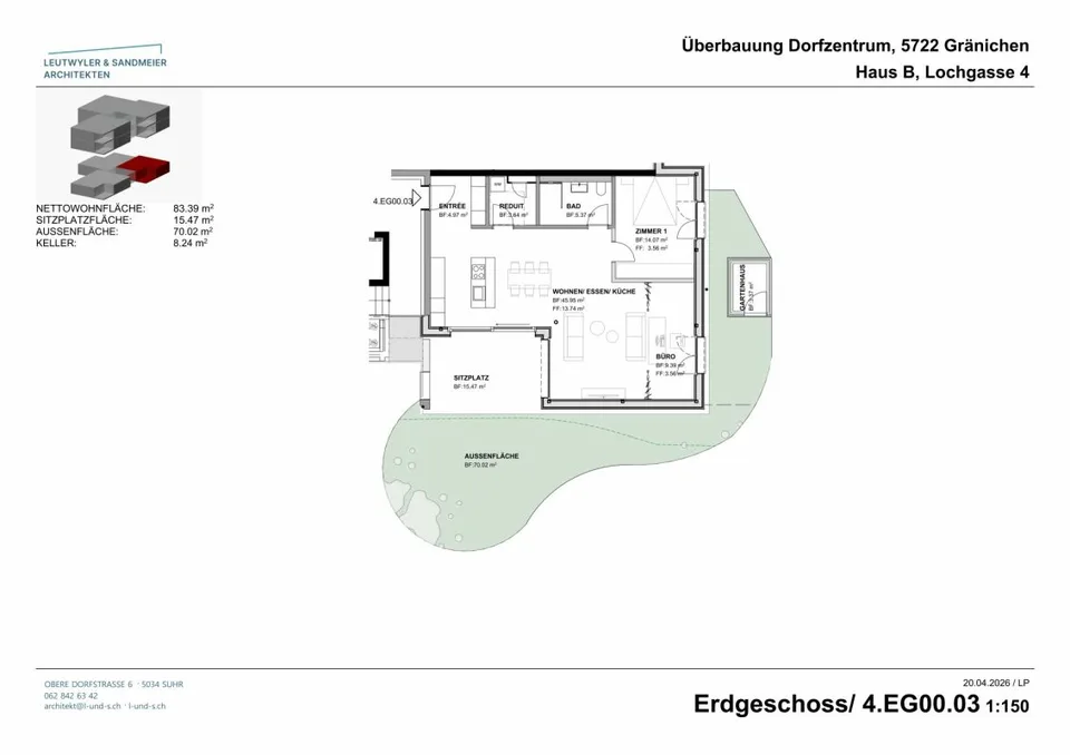 Au cœur de Gränichen 2,5 pièces appartements neufs