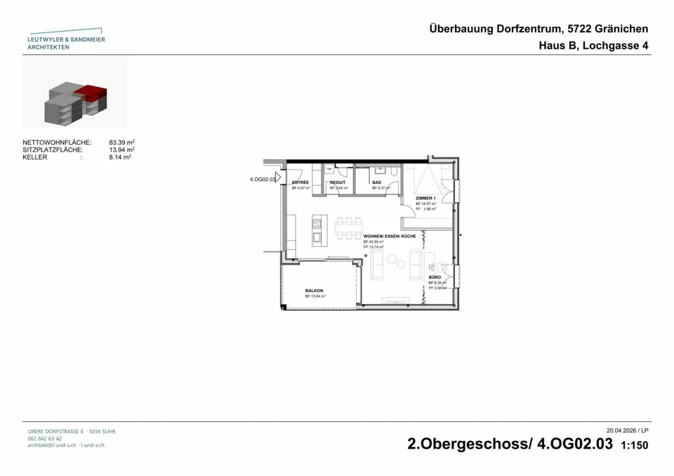 Au cœur de Gränichen 2,5 pièces appartements neufs