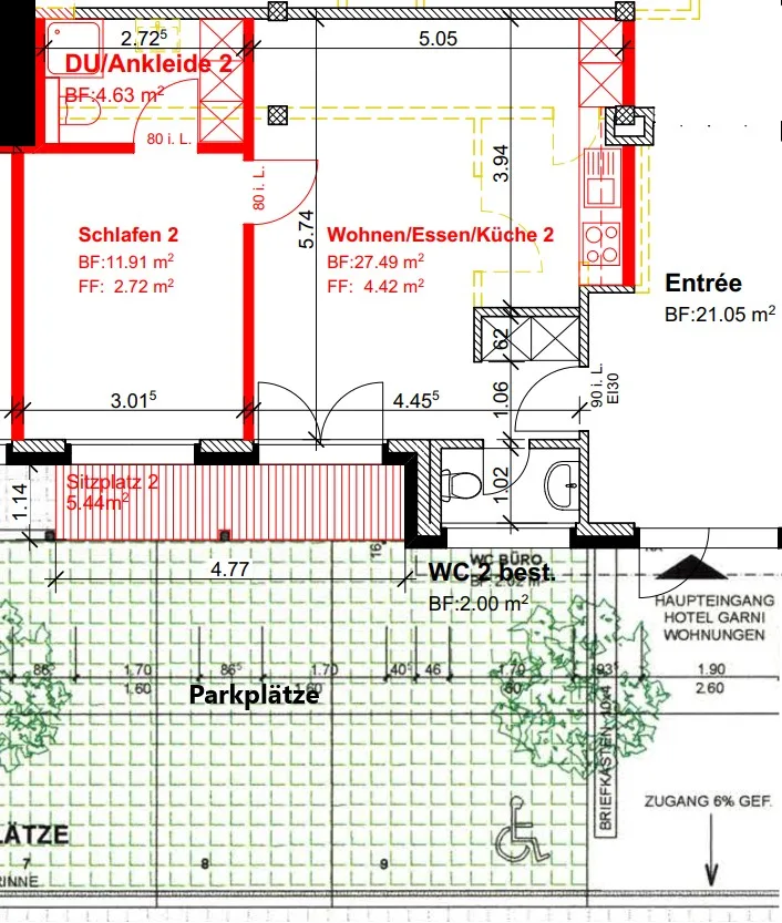 2 ½ locali appartamento, 3052 Zollikofen