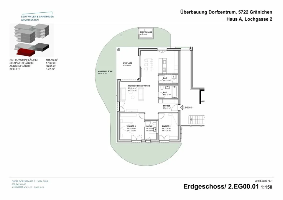 In the heart of Gränichen 3.5 room new apartments
