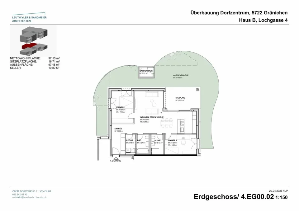 In the heart of Gränichen 3.5 room new apartments