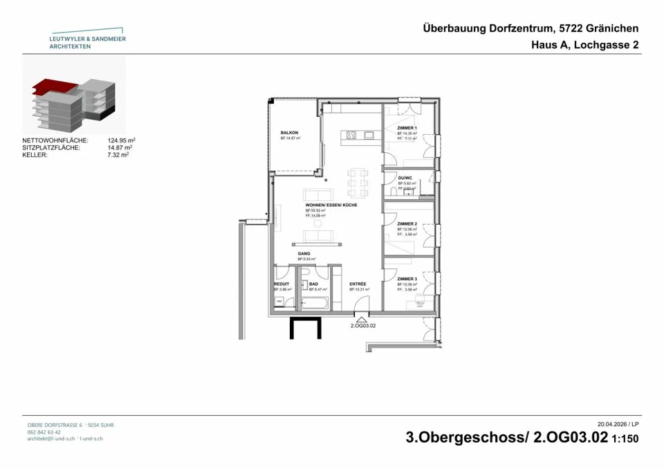 Au cœur de Gränichen 4,5 pièces appartements neufs