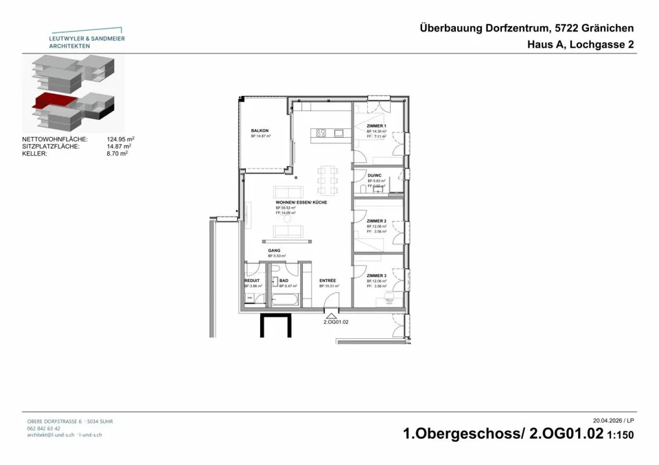 Au cœur de Gränichen 4,5 pièces appartements neufs