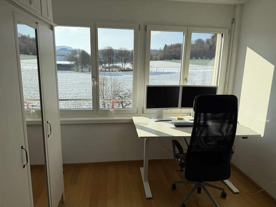 Stilvoll möblierte Wohnung mit schöner Aussicht ins Grüne