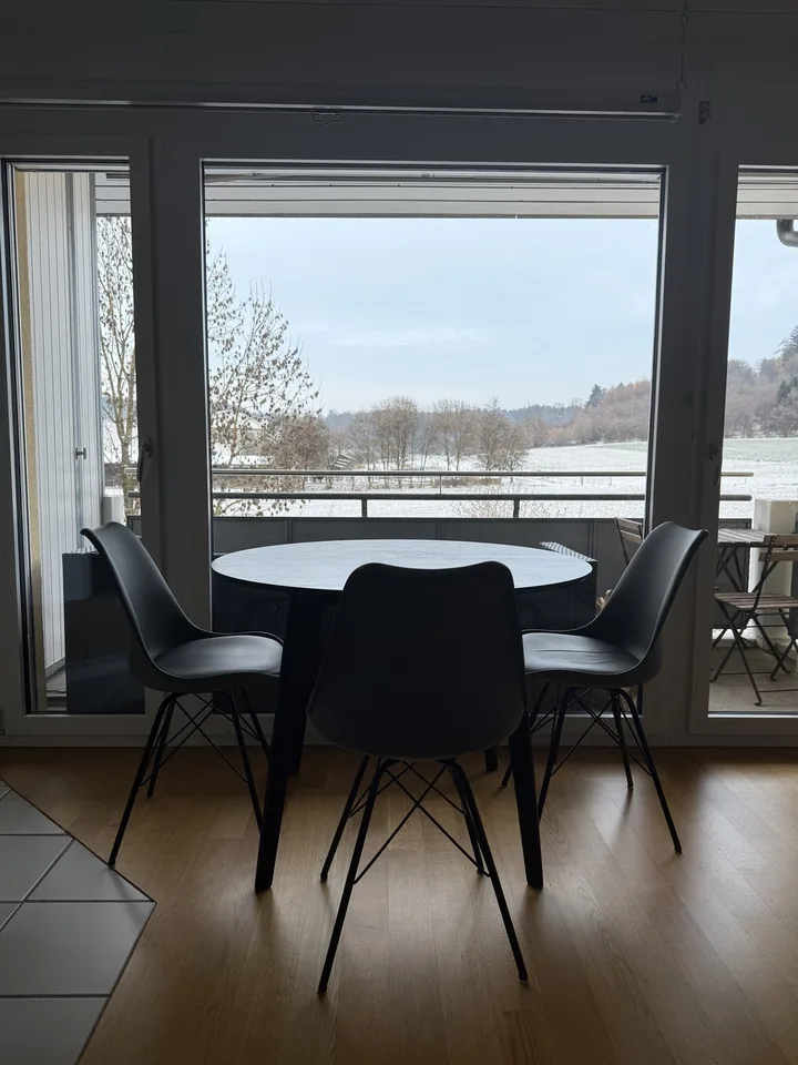 Stilvoll möblierte Wohnung mit schöner Aussicht ins Grüne