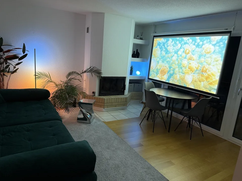 Stilvoll möblierte Wohnung mit schöner Aussicht ins Grüne