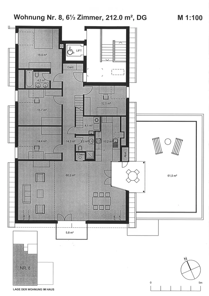 Grosszügige Dachwohnung in Wettingen
