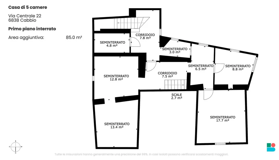 Characteristic and renovable 5-room house in Cabbio
