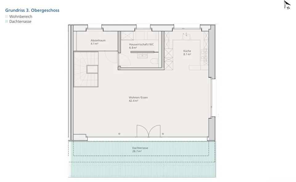 Modern 4.5-room attic maisonette in ecological flagship settlement with large terrace