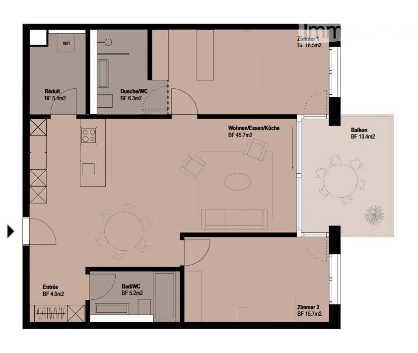 Erstvermietung komfortable 3.5-Zimmerwohnung