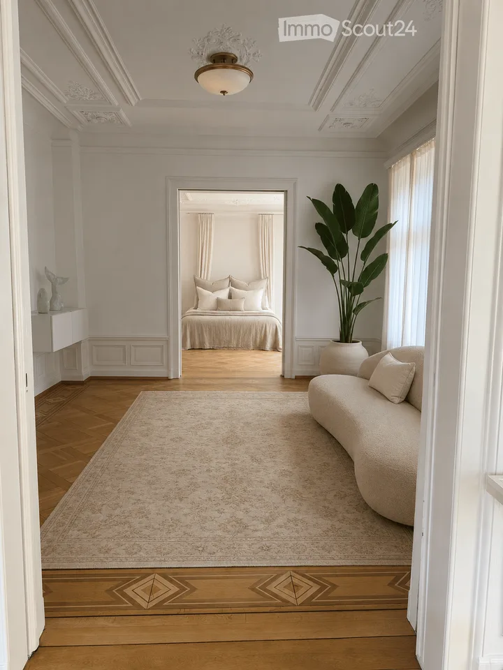 Spacious 3.5-room old building apartment in Zürich Enge, central and near the lake