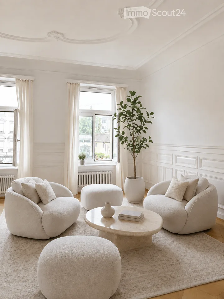 Spacious 3.5-room old building apartment in Zürich Enge, central and near the lake