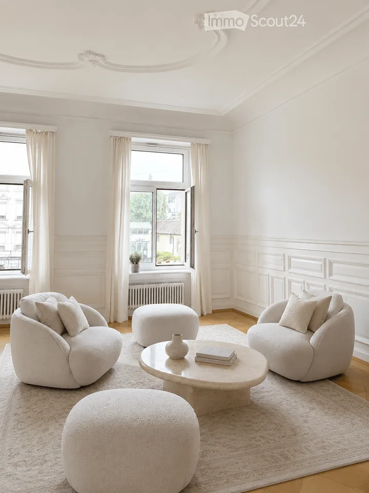Spacious 3.5-room old building apartment in Zürich Enge, central and near the lake