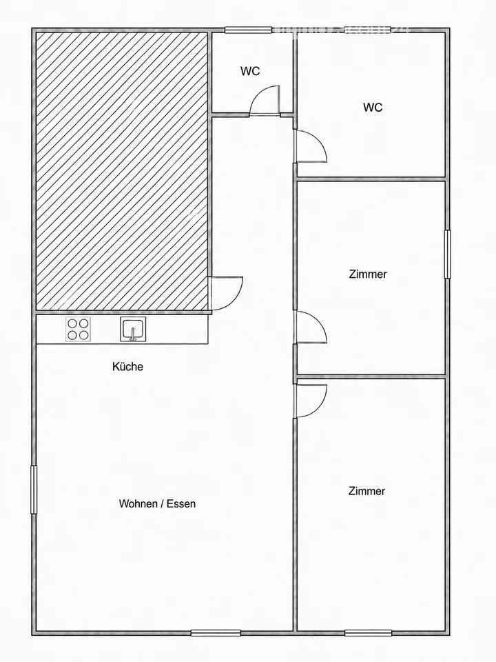3.5-Zimmerwohnung, Hochparterre mit Terrasse im 1. OG